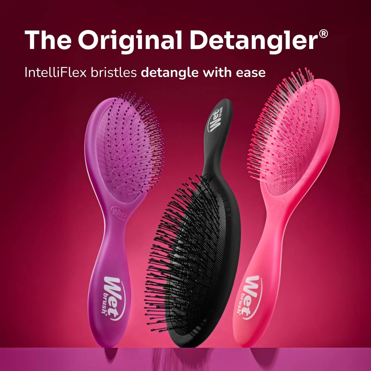 Wet Brush Detangling Brush, Original Detangler (Pink & Purple, 2 Pack), Wet & Dry Tangle-Free Hair Brush for Women & Men, No Tangle, Soft and Flexible Bristles for Straight, Curly and Thick Hair