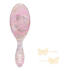 Wet Brush Original Detangler Hair Brush Glinda (Wicked) Kit - Ultra-Soft IntelliFlex Bristles - Detangling Brush Glides Through Tangles For All Hair Types (Wet Dry & Damaged) - 1 Brush & 2 Barrettes