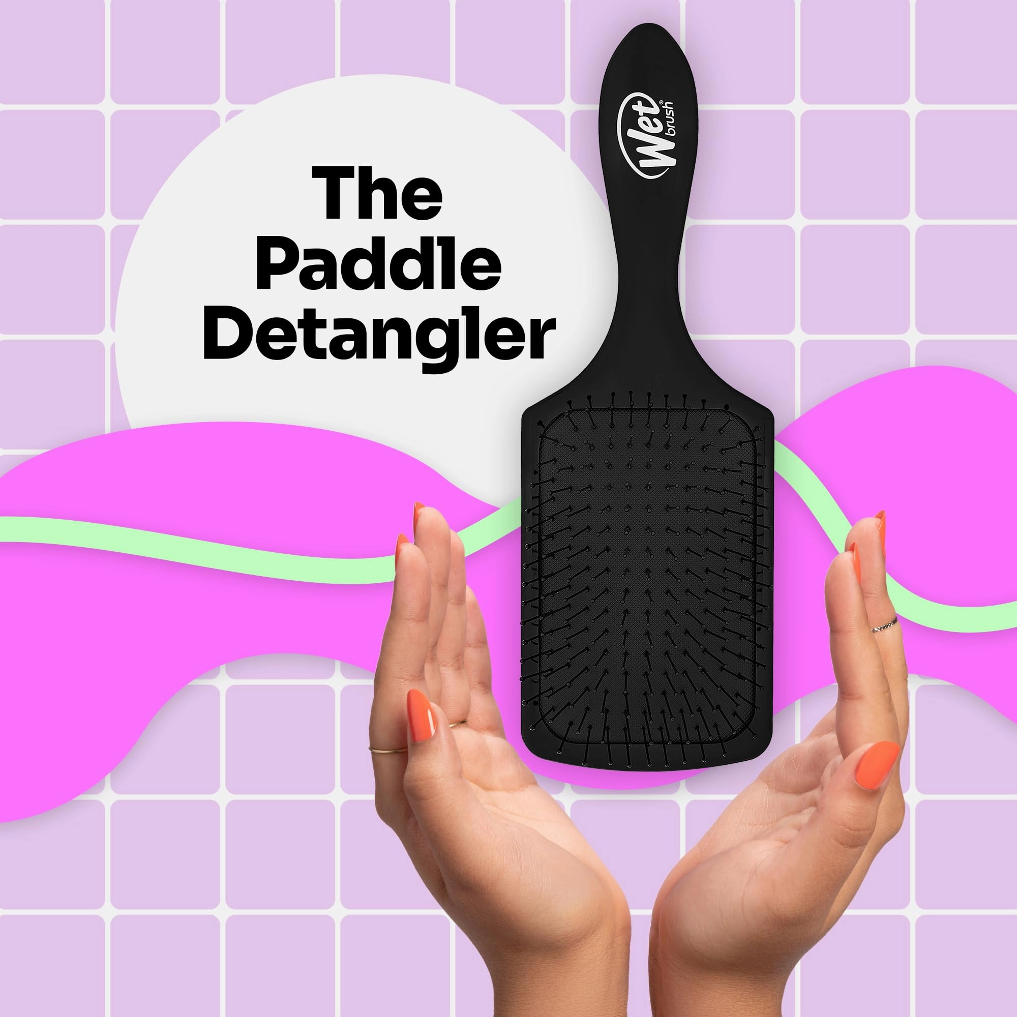 Wet Brush Paddle Detangler Hair Brush, Purple Frost - Ultra-Soft IntelliFlex Detangling Bristles with AquaVent Design - Spread Hair Treatments Evenly - Glides Through Tangles For All Hair Types