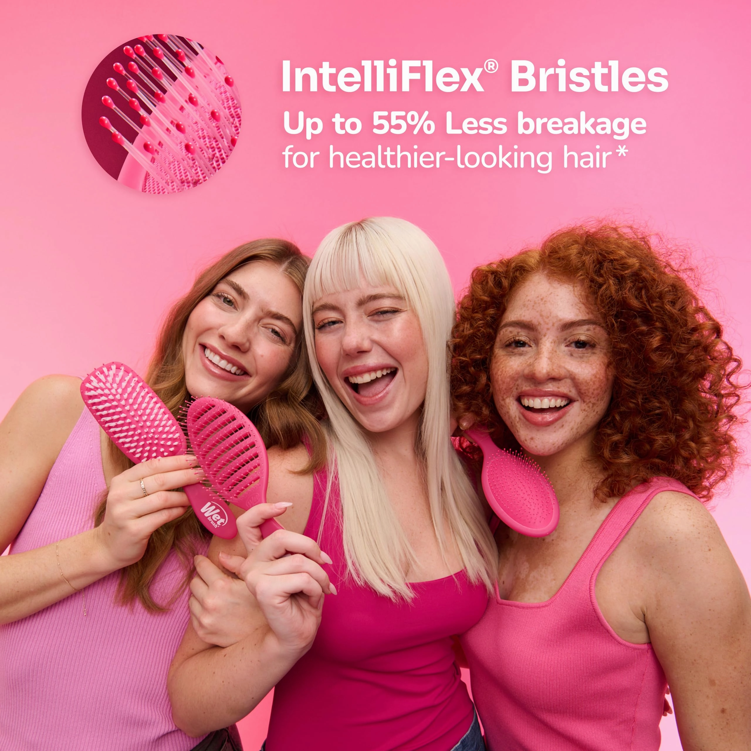 Wet Brush Paddle Detangler Hair Brush, Purple Frost - Ultra-Soft IntelliFlex Detangling Bristles with AquaVent Design - Spread Hair Treatments Evenly - Glides Through Tangles For All Hair Types