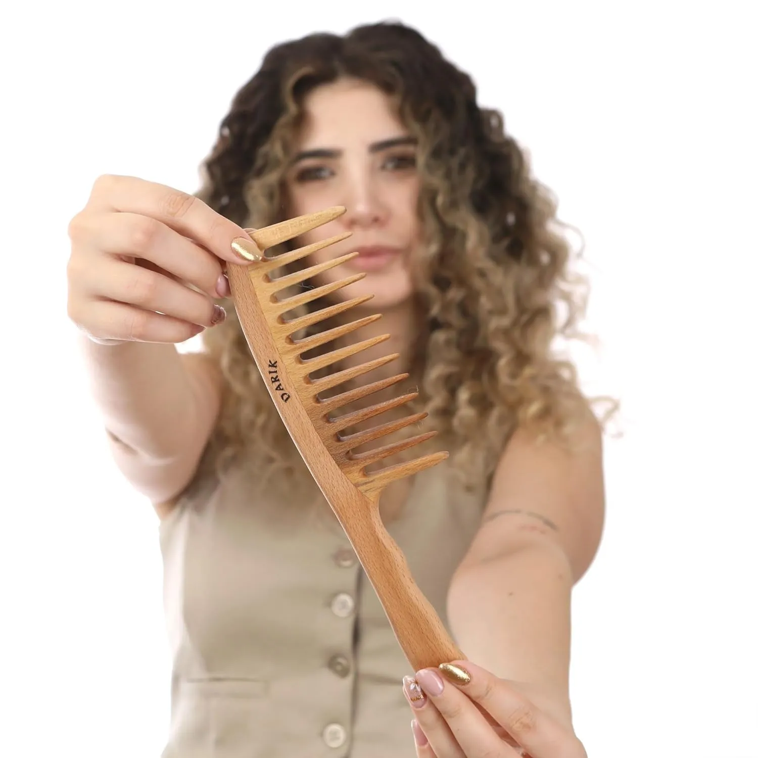 Wide Tooth Wooden Comb | Cepillo Ancho de Madera para Cabello | Natural Hairbrush | Vintage Style Hairbrush | Wood Comb for Gentle Styling | Anti-Static Hair Comb (Wide Tooth)