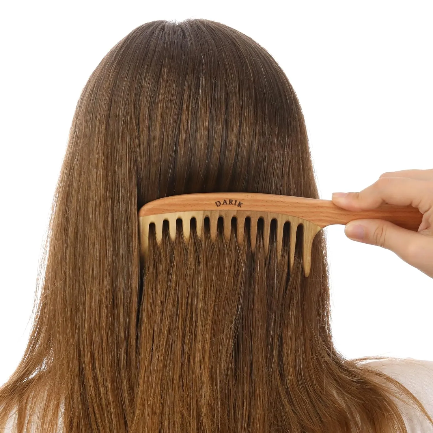 Wide Tooth Wooden Comb | Cepillo Ancho de Madera para Cabello | Natural Hairbrush | Vintage Style Hairbrush | Wood Comb for Gentle Styling | Anti-Static Hair Comb (Wide Tooth)
