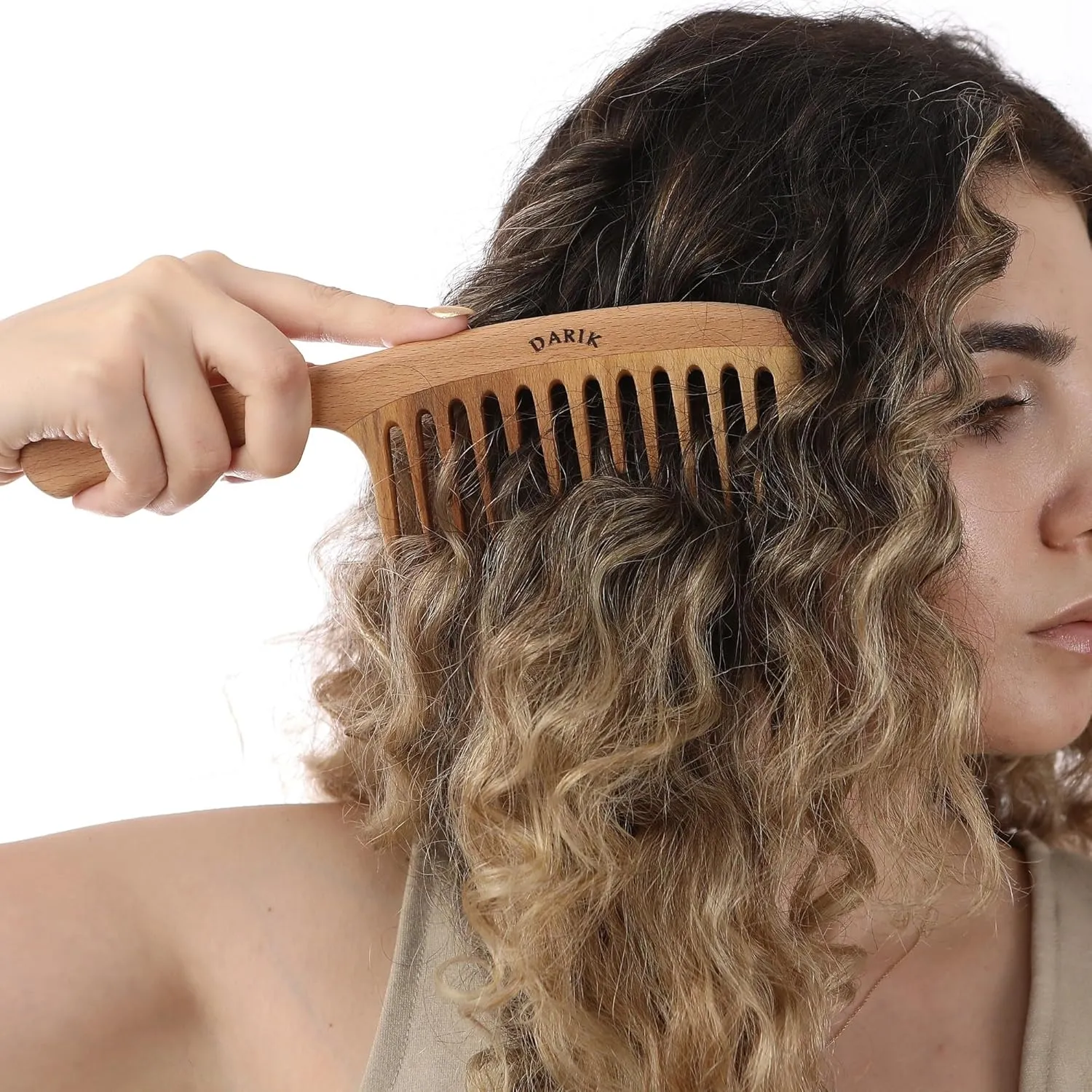 Wide Tooth Wooden Comb | Cepillo Ancho de Madera para Cabello | Natural Hairbrush | Vintage Style Hairbrush | Wood Comb for Gentle Styling | Anti-Static Hair Comb (Wide Tooth)