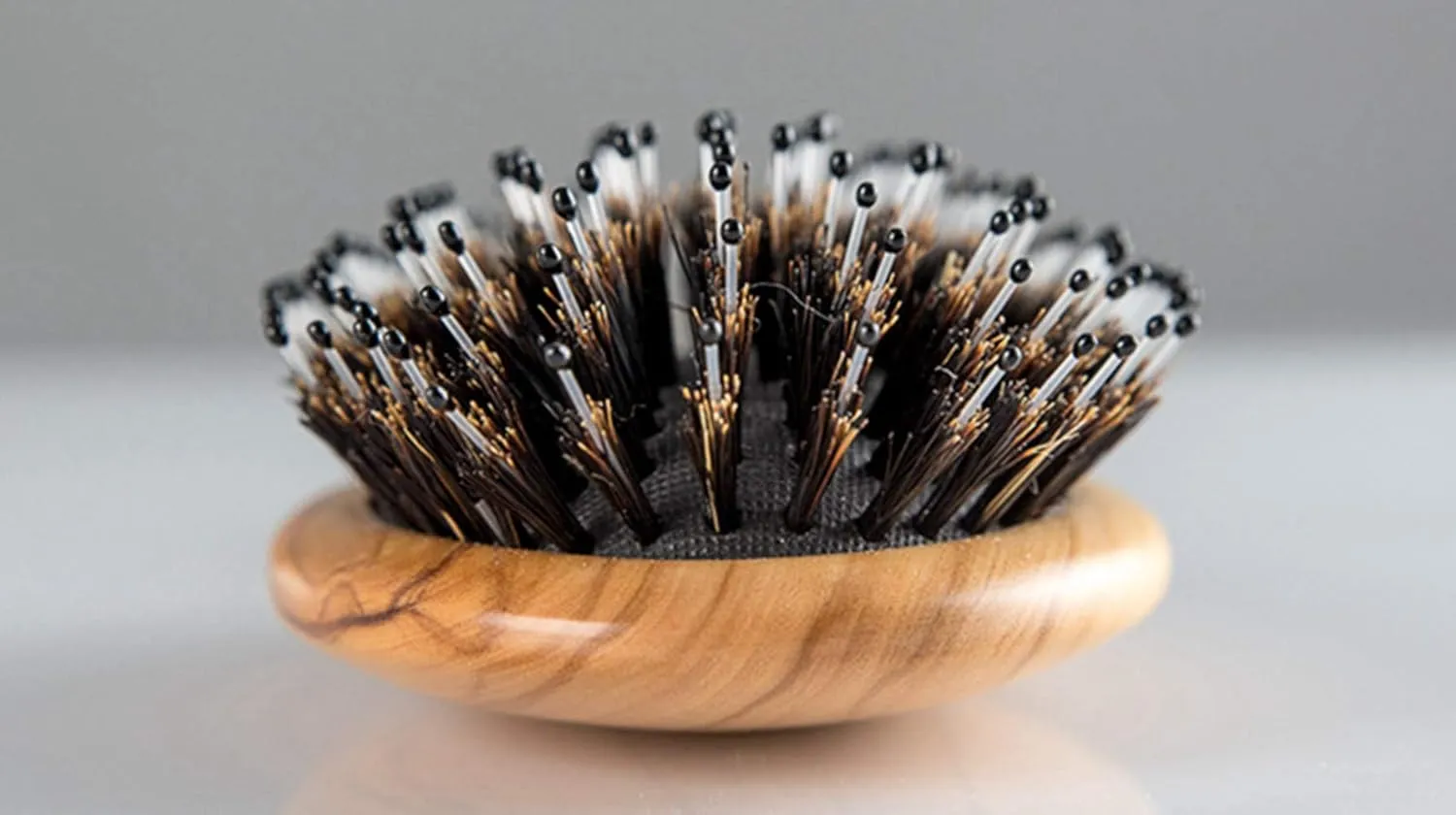 Wild Boar Bristle Hairbrush with Waxed Olive Wood Handle for Styling, Smoothing, Detangling Thick, Thin, Straight, Curly, Wavy, Dry, Damaged Hair to Women, Men, Ladies, Giftbox Included