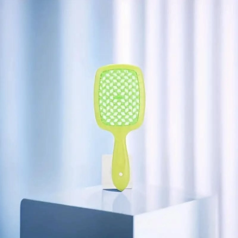 WK-Hairbrush 23 (Green) – Dual-Bristle System for Detangling & Smoothing, Natural Boar & Nylon Bristles