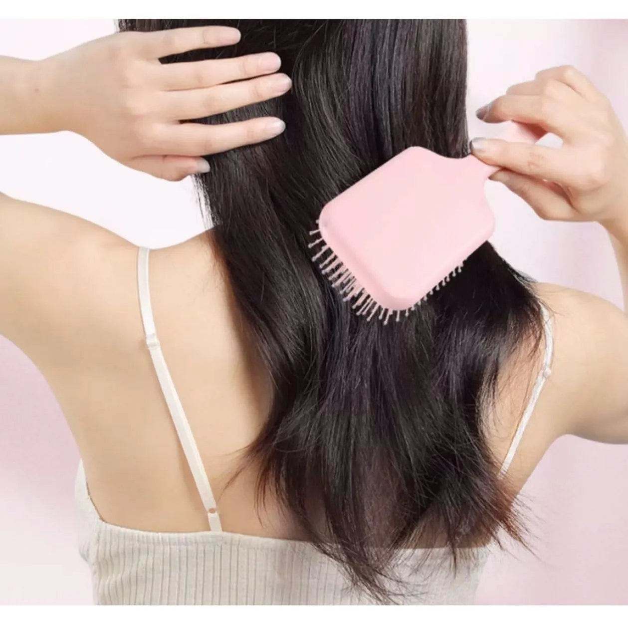 Women Hair Combs Massage Hairbrush Air Cushion Hair Combs Wood Scalp Massagers (Color : Red)