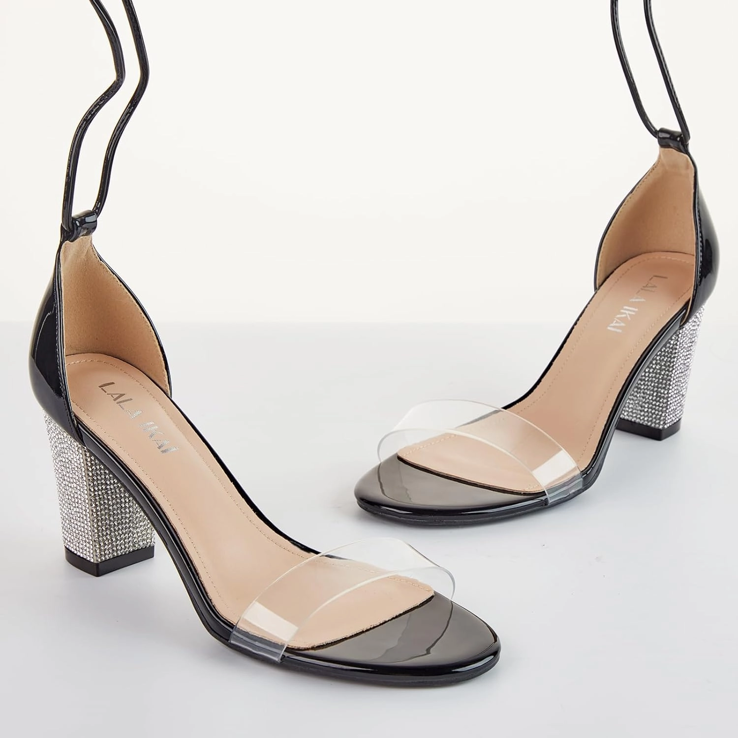 Women's Heels Chunky High Heels Sandals for Women Comfy Open Toe Strappy Rhinestone Heeled White Silver Gold Black Ankle Clear Dress Shoes