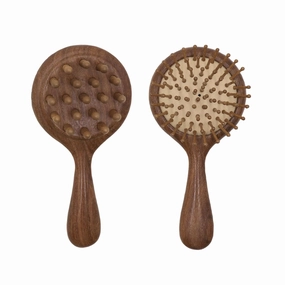 Wooden Hair Brush Air Cushion Comb Wide Tooth Comb for Men Women Paddle Hairbrush Scalp Massage Comb Cute Hair Growth Brush Small Travel Styling Comb Detangling Comb Reduce Static Static Frizz