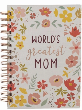 World's Greatest Mom Whimsical Floral Spiral-Journal