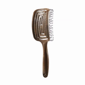 Yao Moving Hair Brush Square Wood Texture (For long length hair)