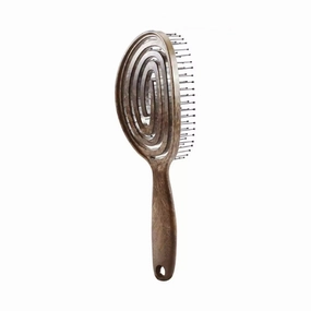 Yao Moving Round Hair Brush Wooden Texture (For Medium Length Hair)