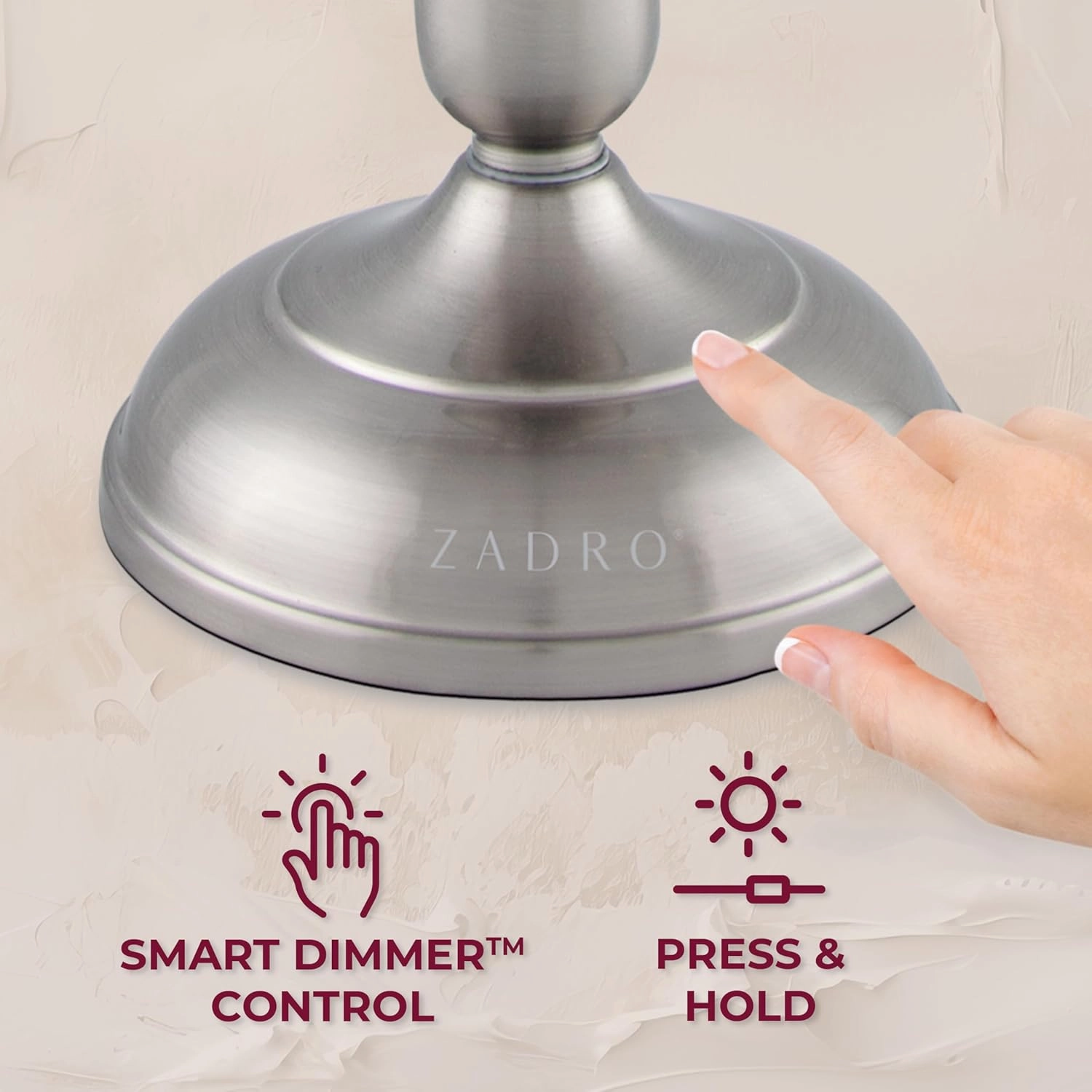 Zadro 11" Makeup Mirror with Lights and Magnification Dimmable Touch LED Lighted Makeup Mirror with Magnification (Large | 11" x 17" | 5X/1X, Satin Nickel)