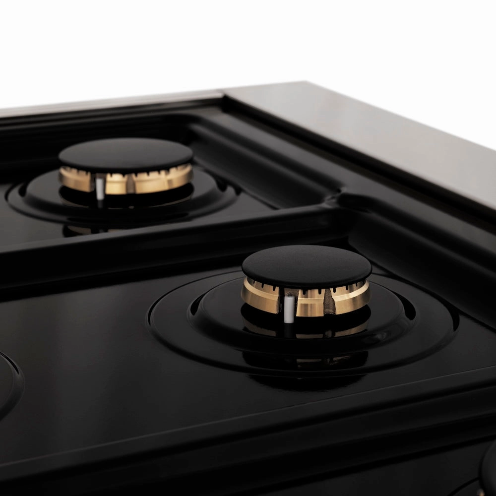 ZLINE Autograph Edition 36 in. Kitchen Package with Stainless Steel Dual Fuel Range, Range Hood, Dishwasher and Refrigeration with Champagne Bronze Accents (4KAPR-RARHDWM36-CB)